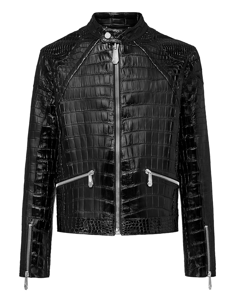 DarkRabbit Leather Jacket Black For Men Moto Biker Leather